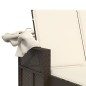 vidaXL Doppel-Sonnenliege mit Dach und Auflagen Braun Poly Rattan vidaXL Doppel-Sonnenliege mit Dach und Auflagen Braun Poly Rattan