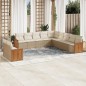 vidaXL 11-tlg. Garten-Sofagarnitur mit Kissen Beige Poly Rattan vidaXL 11-tlg. Garten-Sofagarnitur mit Kissen Beige Poly Rattan