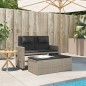 vidaXL Gartenbank Verstellbar mit Kissen Hellgrau Poly Rattan vidaXL Gartenbank Verstellbar mit Kissen Hellgrau Poly Rattan