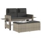 vidaXL Gartenbank Verstellbar mit Kissen Hellgrau Poly Rattan vidaXL Gartenbank Verstellbar mit Kissen Hellgrau Poly Rattan