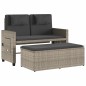 vidaXL Gartenbank Verstellbar mit Kissen Hellgrau Poly Rattan vidaXL Gartenbank Verstellbar mit Kissen Hellgrau Poly Rattan