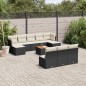 vidaXL 11-tlg. Garten-Sofagarnitur mit Kissen Schwarz Poly Rattan vidaXL 11-tlg. Garten-Sofagarnitur mit Kissen Schwarz Poly Rattan