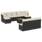vidaXL 11-tlg. Garten-Sofagarnitur mit Kissen Schwarz Poly Rattan vidaXL 11-tlg. Garten-Sofagarnitur mit Kissen Schwarz Poly Rattan