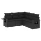 vidaXL 5-tlg. Garten-Sofagarnitur mit Kissen Schwarz Poly Rattan vidaXL 5-tlg. Garten-Sofagarnitur mit Kissen Schwarz Poly Rattan