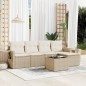 vidaXL 6-tlg. Garten-Sofagarnitur mit Kissen Beige Poly Rattan vidaXL 6-tlg. Garten-Sofagarnitur mit Kissen Beige Poly Rattan