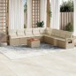 vidaXL 10-tlg. Garten-Sofagarnitur mit Kissen Beige Poly Rattan vidaXL 10-tlg. Garten-Sofagarnitur mit Kissen Beige Poly Rattan