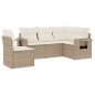 vidaXL 5-tlg. Garten-Sofagarnitur mit Kissen Beige Poly Rattan vidaXL 5-tlg. Garten-Sofagarnitur mit Kissen Beige Poly Rattan