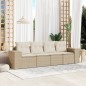 vidaXL 4-tlg. Garten-Sofagarnitur mit Kissen Beige Poly Rattan vidaXL 4-tlg. Garten-Sofagarnitur mit Kissen Beige Poly Rattan
