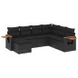 vidaXL 7-tlg. Garten-Sofagarnitur mit Kissen Schwarz Poly Rattan vidaXL 7-tlg. Garten-Sofagarnitur mit Kissen Schwarz Poly Rattan