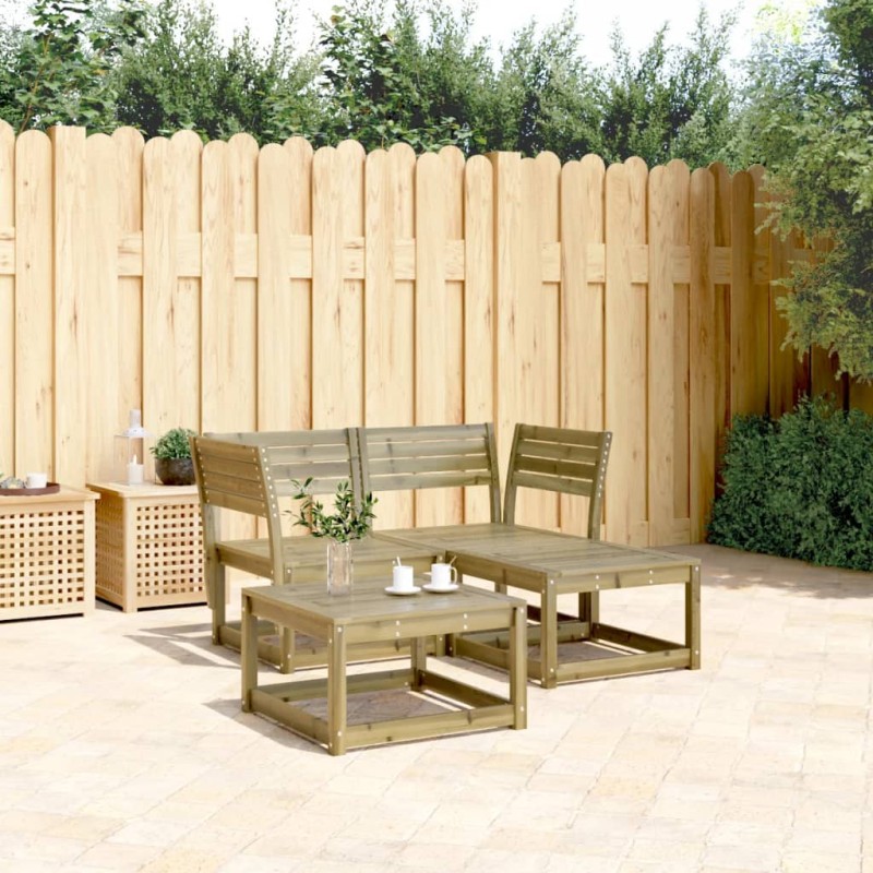 vidaXL 3-tlg. Garten-Sofagarnitur Kiefernholz Imprägniert vidaXL 3-tlg. Garten-Sofagarnitur Kiefernholz Imprägniert