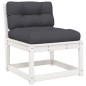 vidaXL 5-tlg. Garten-Sofagarnitur mit Kissen Weiß Massivholz Kiefer vidaXL 5-tlg. Garten-Sofagarnitur mit Kissen Weiß Massivholz Kiefer