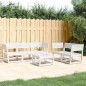 vidaXL 5-tlg. Garten-Sofagarnitur Weiß Massivholz Kiefer vidaXL 5-tlg. Garten-Sofagarnitur Weiß Massivholz Kiefer