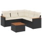 vidaXL 6-tlg. Garten-Sofagarnitur mit Kissen Schwarz Poly Rattan vidaXL 6-tlg. Garten-Sofagarnitur mit Kissen Schwarz Poly Rattan