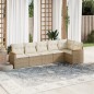vidaXL 6-tlg. Garten-Sofagarnitur mit Kissen Beige Poly Rattan vidaXL 6-tlg. Garten-Sofagarnitur mit Kissen Beige Poly Rattan