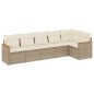 vidaXL 6-tlg. Garten-Sofagarnitur mit Kissen Beige Poly Rattan vidaXL 6-tlg. Garten-Sofagarnitur mit Kissen Beige Poly Rattan