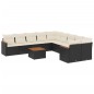 vidaXL 11-tlg. Garten-Sofagarnitur mit Kissen Schwarz Poly Rattan vidaXL 11-tlg. Garten-Sofagarnitur mit Kissen Schwarz Poly Rattan