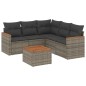vidaXL 6-tlg. Garten-Sofagarnitur mit Kissen Grau Poly Rattan