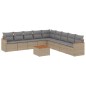 vidaXL 10-tlg. Garten-Sofagarnitur mit Kissen Beige Poly Rattan vidaXL 10-tlg. Garten-Sofagarnitur mit Kissen Beige Poly Rattan