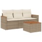 vidaXL 4-tlg. Garten-Sofagarnitur mit Kissen Beige Poly Rattan vidaXL 4-tlg. Garten-Sofagarnitur mit Kissen Beige Poly Rattan