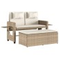 vidaXL Gartenbank Verstellbar mit Kissen Beige Poly Rattan vidaXL Gartenbank Verstellbar mit Kissen Beige Poly Rattan