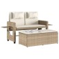 vidaXL Gartenbank Verstellbar mit Kissen Beige Poly Rattan vidaXL Gartenbank Verstellbar mit Kissen Beige Poly Rattan