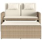 vidaXL Gartenbank Verstellbar mit Kissen Beige Poly Rattan vidaXL Gartenbank Verstellbar mit Kissen Beige Poly Rattan