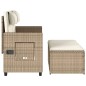 vidaXL Gartenbank Verstellbar mit Kissen Beige Poly Rattan vidaXL Gartenbank Verstellbar mit Kissen Beige Poly Rattan