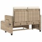 vidaXL Gartenbank Verstellbar mit Kissen Beige Poly Rattan vidaXL Gartenbank Verstellbar mit Kissen Beige Poly Rattan