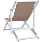 vidaXL Strandstühle 2 Stk. Klappbar Braun Aluminium und Textilene vidaXL Strandstühle 2 Stk. Klappbar Braun Aluminium und Textilene