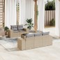 vidaXL 6-tlg. Garten-Sofagarnitur mit Kissen Beige Poly Rattan vidaXL 6-tlg. Garten-Sofagarnitur mit Kissen Beige Poly Rattan