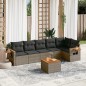 vidaXL 7-tlg. Garten-Sofagarnitur mit Kissen Grau Poly Rattan vidaXL 7-tlg. Garten-Sofagarnitur mit Kissen Grau Poly Rattan