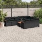 vidaXL 11-tlg. Garten-Sofagarnitur mit Kissen Schwarz Poly Rattan vidaXL 11-tlg. Garten-Sofagarnitur mit Kissen Schwarz Poly Rattan