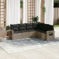 vidaXL 6-tlg. Garten-Sofagarnitur mit Kissen Grau Poly Rattan vidaXL 6-tlg. Garten-Sofagarnitur mit Kissen Grau Poly Rattan