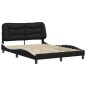 vidaXL Bettgestell mit Kopfteil Schwarz und Weiß 140x190 cm Kunstleder vidaXL Bettgestell mit Kopfteil Schwarz und Weiß 140x190 cm Kunstleder