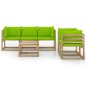 6-tlg. Garten-Lounge-Set mit Hellgrünen Kissen 6-tlg. Garten-Lounge-Set mit Hellgrünen Kissen