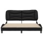 vidaXL Bettgestell mit Kopfteil Schwarz 160x200 cm Kunstleder vidaXL Bettgestell mit Kopfteil Schwarz 160x200 cm Kunstleder