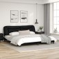 vidaXL Bettgestell mit Kopfteil Schwarz und Weiß 200x200 cm Kunstleder vidaXL Bettgestell mit Kopfteil Schwarz und Weiß 200x200 cm Kunstleder