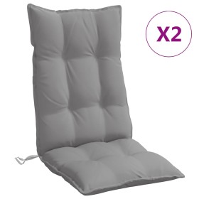 vidaXL Hochlehner-Auflagen 2 Stk. Grau Oxford-Gewebe