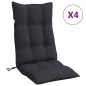 vidaXL Hochlehner-Auflagen 4 Stk. Schwarz Oxford-Gewebe vidaXL Hochlehner-Auflagen 4 Stk. Schwarz Oxford-Gewebe
