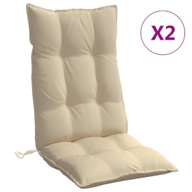 vidaXL Hochlehner-Auflagen 2 Stk. Beige Oxford-Gewebe