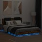 vidaXL Bettgestell mit Kopfteil & LED-Leuchten Räuchereiche 150x200 cm vidaXL Bettgestell mit Kopfteil & LED-Leuchten Räuchereiche 150x200 cm