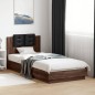 vidaXL Bettgestell mit Kopfteil und LED-Leuchten Braun Eiche 100x200cm vidaXL Bettgestell mit Kopfteil und LED-Leuchten Braun Eiche 100x200cm