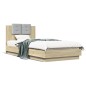vidaXL Bettgestell mit Kopfteil & LED-Leuchten Sonoma-Eiche 100x200 cm vidaXL Bettgestell mit Kopfteil & LED-Leuchten Sonoma-Eiche 100x200 cm