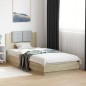 vidaXL Bettgestell mit Kopfteil & LED-Leuchten Sonoma-Eiche 100x200 cm vidaXL Bettgestell mit Kopfteil & LED-Leuchten Sonoma-Eiche 100x200 cm