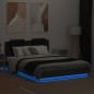 vidaXL Bettgestell mit Kopfteil und LED-Leuchten Schwarz 120x200 cm