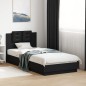 vidaXL Bettgestell mit Kopfteil und LED-Leuchten Schwarz 90x200 cm vidaXL Bettgestell mit Kopfteil und LED-Leuchten Schwarz 90x200 cm