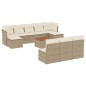 vidaXL 11-tlg. Garten-Sofagarnitur mit Kissen Beige Poly Rattan vidaXL 11-tlg. Garten-Sofagarnitur mit Kissen Beige Poly Rattan