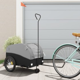 vidaXL Fahrradanhänger Schwarz und Grau 45 kg Eisen