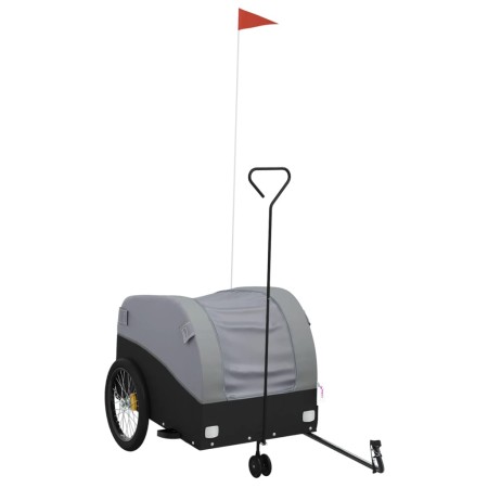 vidaXL Fahrradanhänger Schwarz und Grau 45 kg Eisen