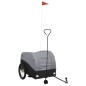 vidaXL Fahrradanhänger Schwarz und Grau 45 kg Eisen vidaXL Fahrradanhänger Schwarz und Grau 45 kg Eisen